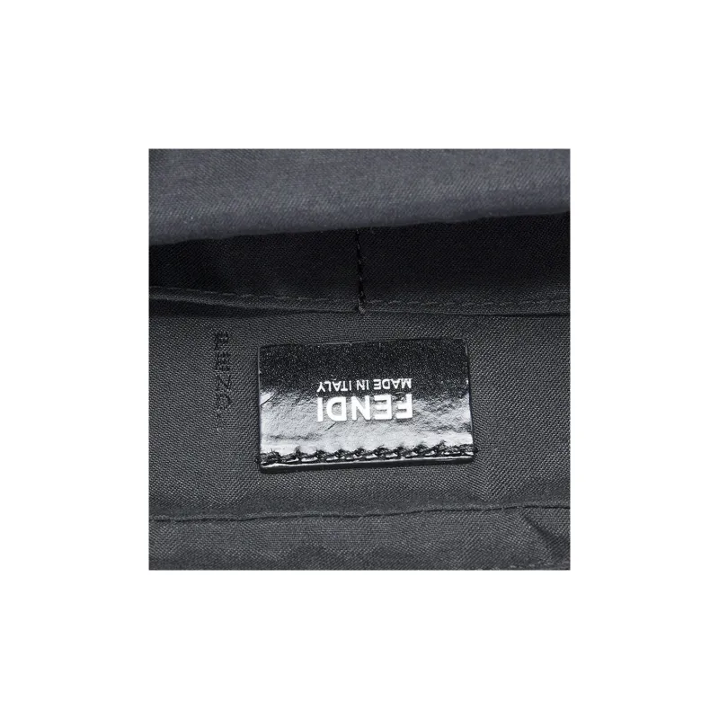 FENDI Cow Leather Clutch Regular Men's Black-6