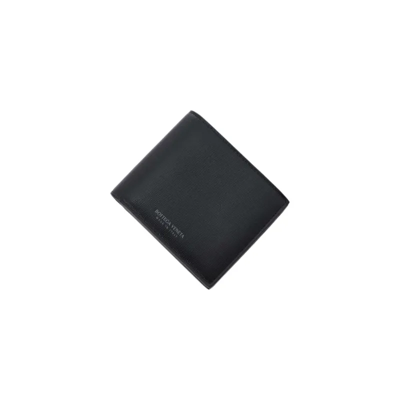 Bottega Veneta Men's Leather Half Wallet Black-1