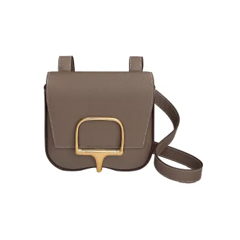HERMES DellaDella Cavalleria Epsom Calfskin Shoulder Bag, Crossbody Bag Mini Women's 18 Etoupe Elephant Gray