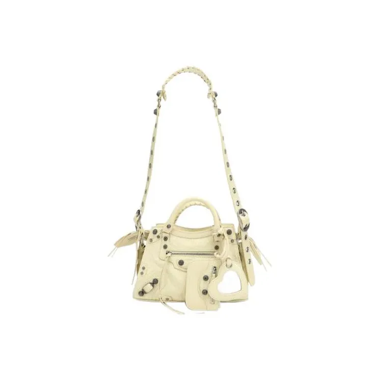 Balenciaga Neo Cagole Lambskin Handbag, Shoulder Bag, Crossbody Bag Extra Small Women's Yellow-2