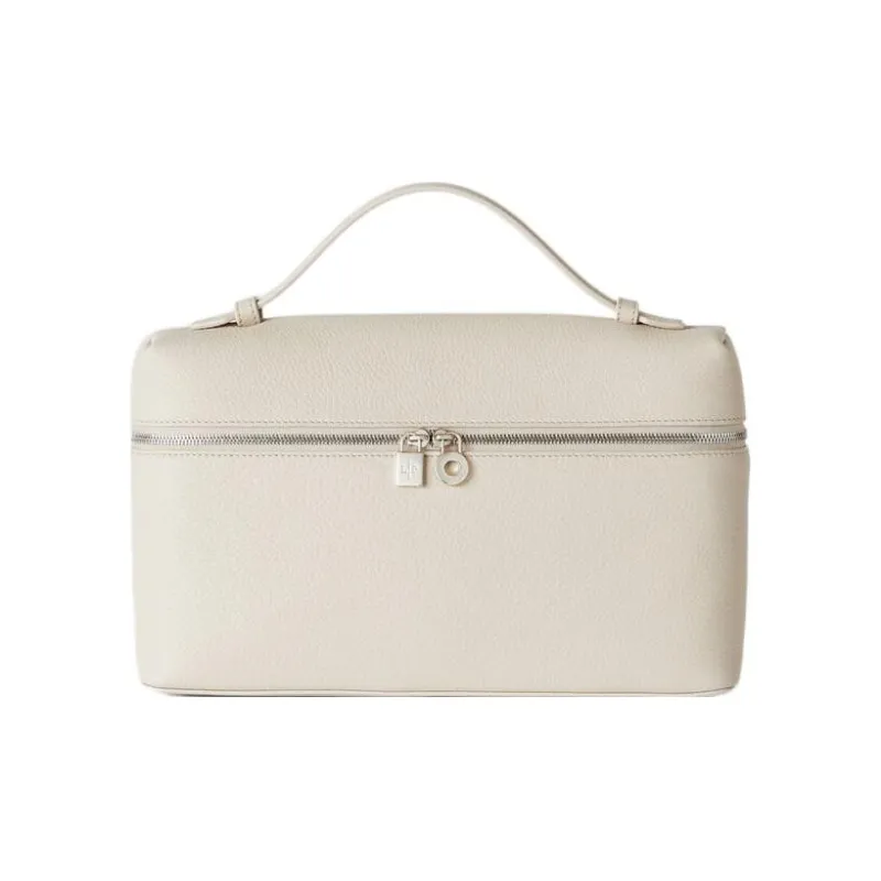 Loro Piana ExtraPocket Leather Small Square Makeup Bag Handbags Shoulder Bags Regular Women's Light Lime White-0