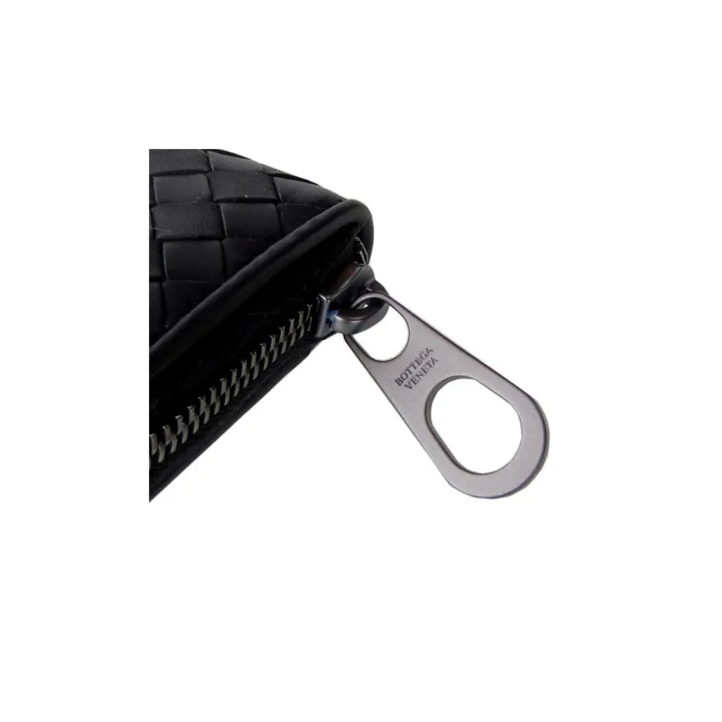 Bottega Veneta Intrecciato Leather Coin Purse Black-4