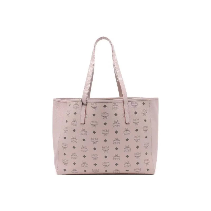 MCM Visetos Leather Tote Bag, Shopping Bag, Handbag, Shoulder Bag Medium Size Women's Pink-0