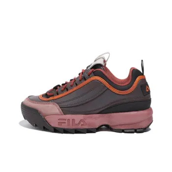 FILA Disruptor 2 Dying Anti Slip Wear Resistant Low Top Casual Shoes Unisex Gray Red Korean Style