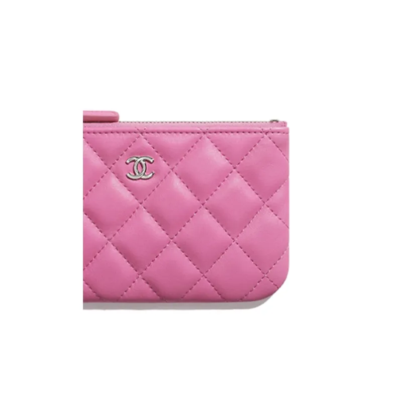 CHANEL Small Grain Embossed Calfskin Pouch Clutch Coin Purse Mini Women's Pink-4