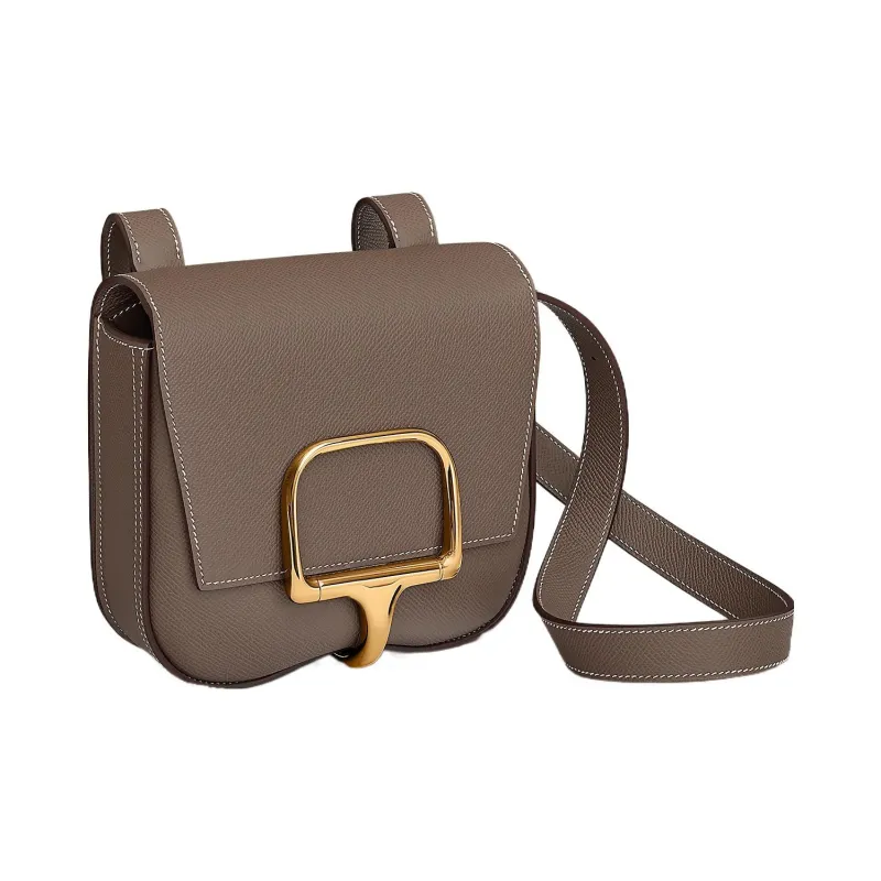 HERMES DellaDella Cavalleria Epsom Calfskin Shoulder Bag, Crossbody Bag Mini Women's 18 Etoupe Elephant Gray-1
