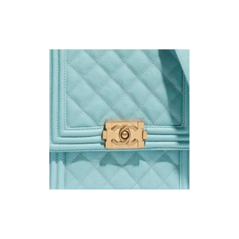 CHANEL LEBOY Embossed Calfskin With Grains Cell Phone Pouch Shoulder Bag Crossbody Bag Women's Light Blue-4