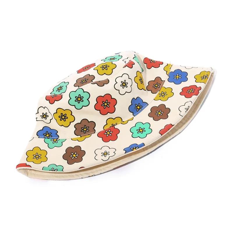 Clect Sun Protection Hats Kids All over Print Floral Bucket Hat For Kids-1