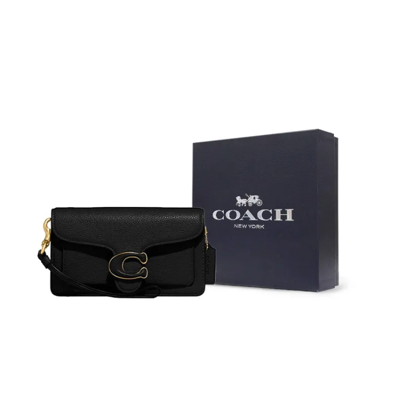 COACH Tabby Cow Leather Wrist Bag Shoulder Bag Crossbody Bag Women's Black-5