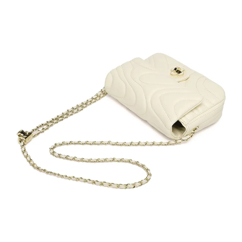 NOMK PU Chain Bag, Shoulder Bag, Crossbody Bag Women's Beige/Pink/Black-14