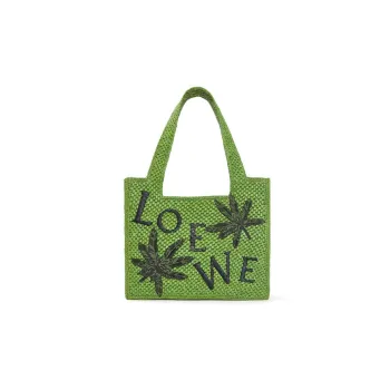 LOEWE Raffia Tote Bag Shopping Bag Shoulder Bag Crossbody Bag Handbag Medium Size Women's Green