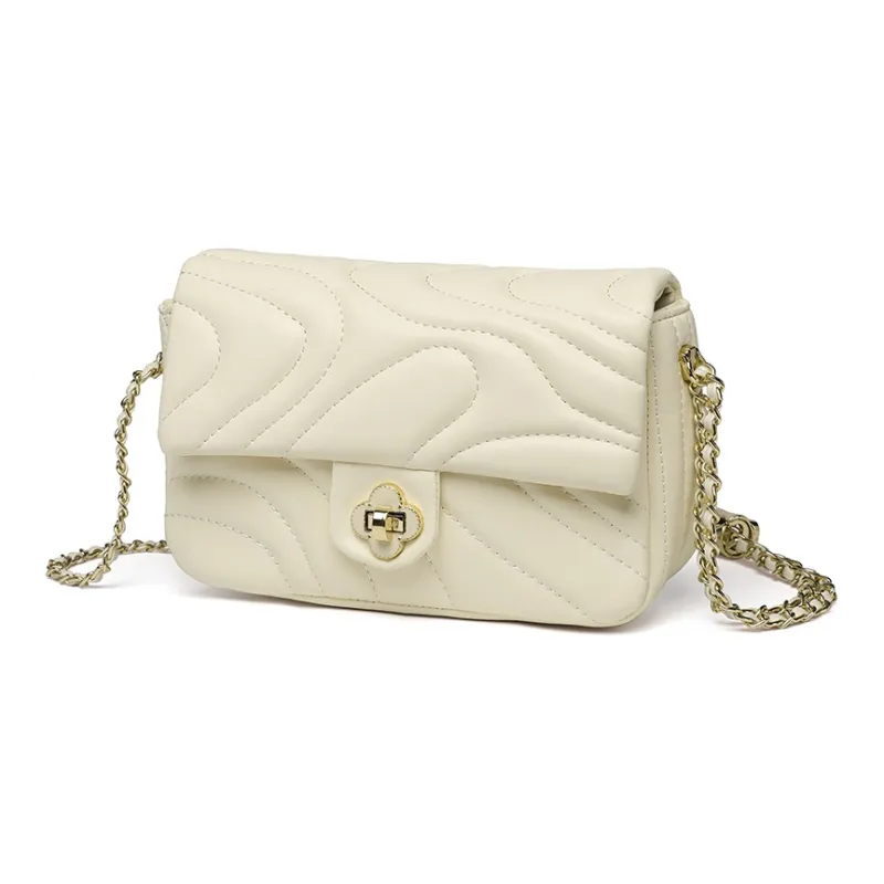 NOMK PU Chain Bag, Shoulder Bag, Crossbody Bag Women's Beige/Pink/Black-7