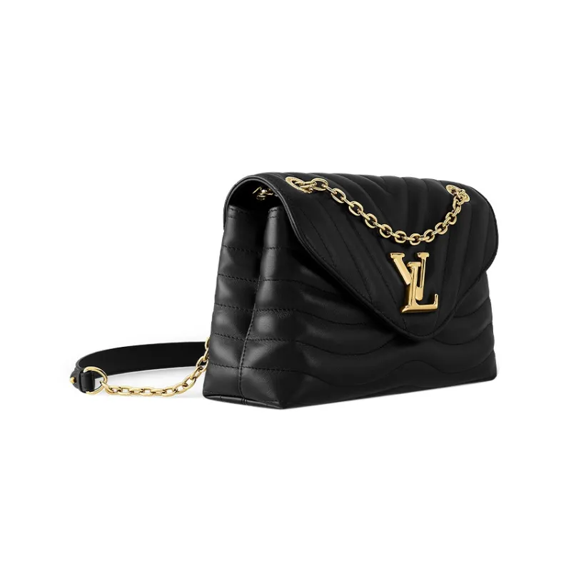 LOUIS VUITTON New Wave Cow Leather Shoulder Bag, Crossbody Bag Tubas Women's Black-1