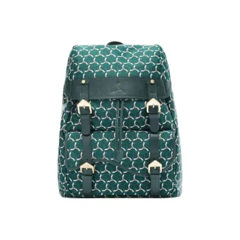 LI NING 1990 Fabric With Leather Backpack Unisex Jasper