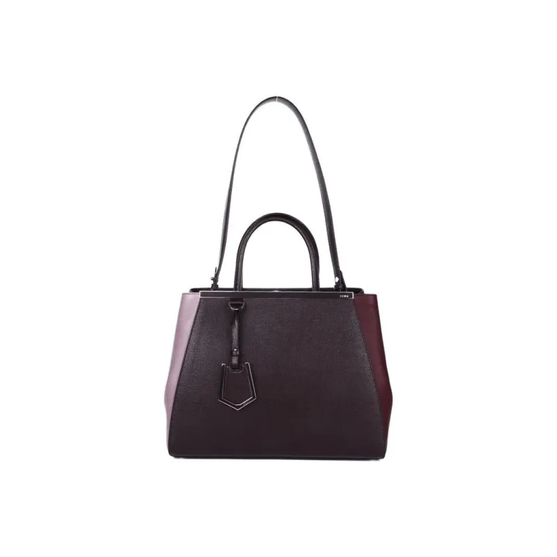 FENDI Cow Leather Tote Bag Shopping Bag Shoulder Bag Crossbody Bag Handbag Regular Women's Dark Purple-5