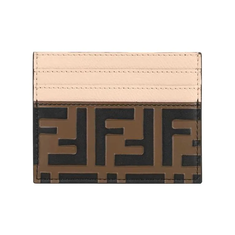 FENDI Cow Leather Card Holder Card Holder Women's Brown-2