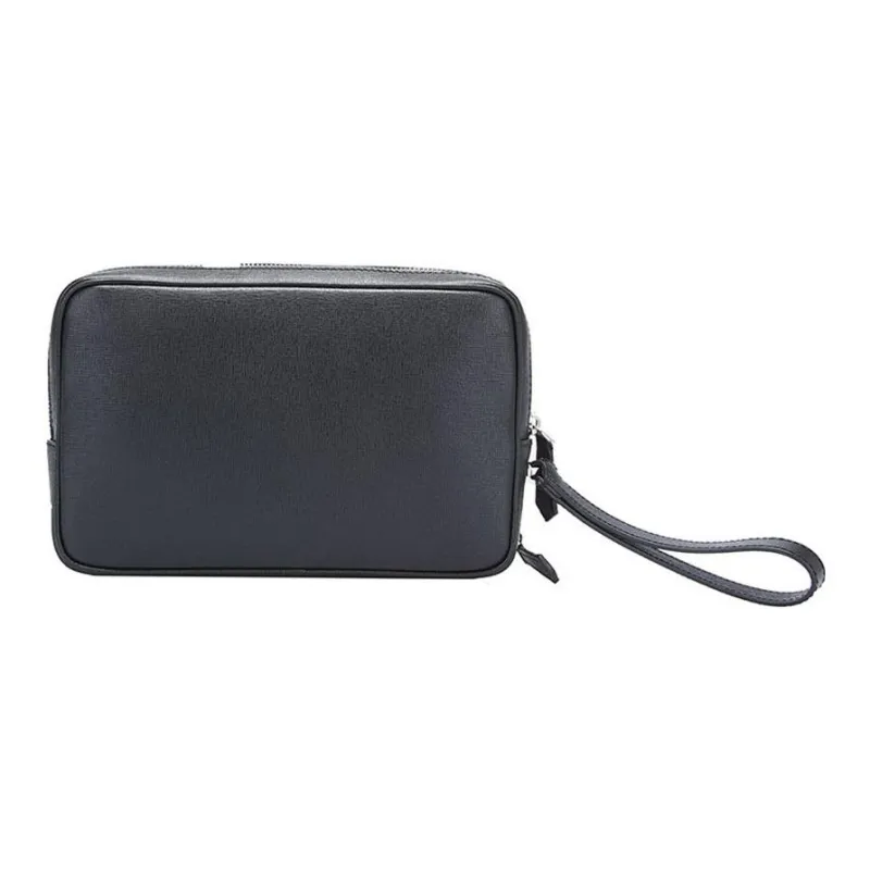 FENDI Cow Leather Clutch Regular Men's Black-2