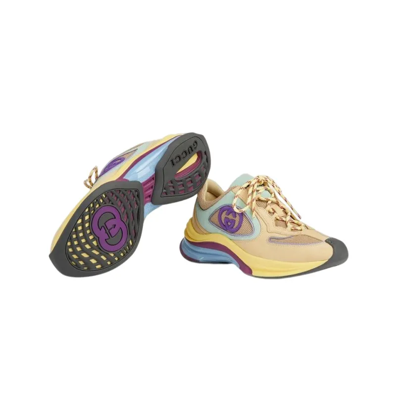 GUCCI RUN Low-Top Casual Shoes Women's Yellow-5