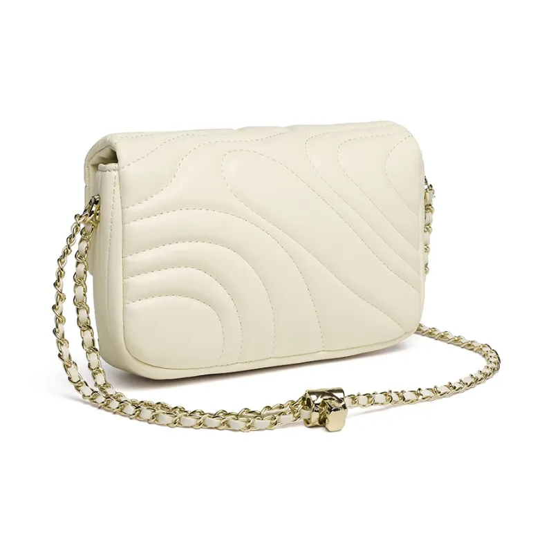 NOMK PU Chain Bag, Shoulder Bag, Crossbody Bag Women's Beige/Pink/Black-9
