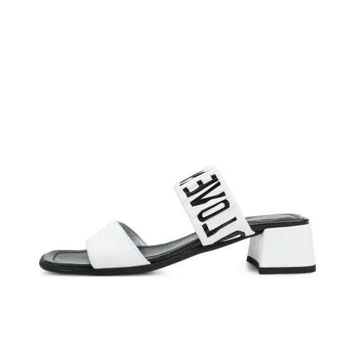 LOVE MOSCHINO Slide Slippers Women's White/Black