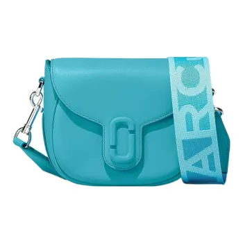 MARC JACOBS Cow Leather Saddle Bag, Shoulder Bag, Crossbody Bag Trumpets Women's Pool Aqua Blue