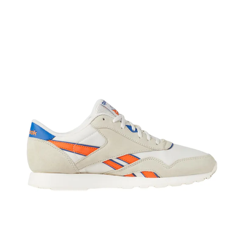 Reebok Cl Nylon Anti-Slip Wear-Resistant Low-Top Running Shoes Unisex Marfil Orange-1
