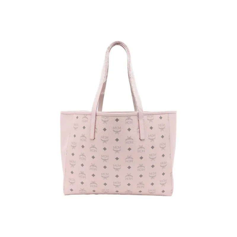 MCM Visetos Leather Tote Bag, Shopping Bag, Handbag, Shoulder Bag Medium Size Women's Pink-2
