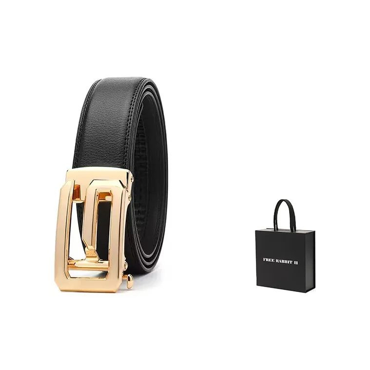 FREE RABBITⅡ Men's G Letter Automatic Buckle Cow Leather Belt Men's Width 3.5CM-10