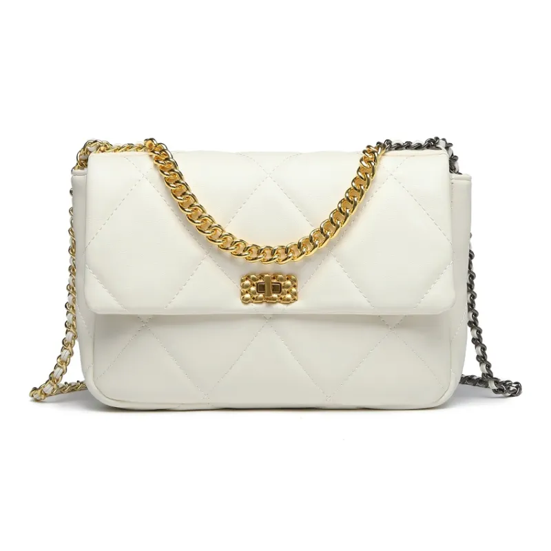 NOMK PU Small Square Bag Shoulder Bag Chain Bag Shoulder Bag Crossbody Bag Handbag Regular Women's Black/White/Brown-6