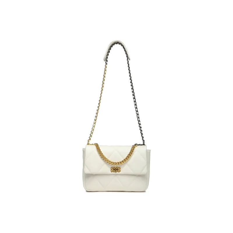 NOMK PU Small Square Bag Shoulder Bag Chain Bag Shoulder Bag Crossbody Bag Handbag Regular Women's Black/White/Brown-13