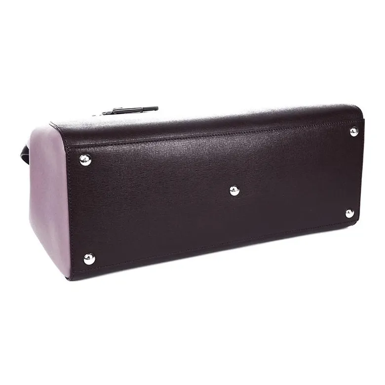 FENDI Cow Leather Tote Bag Shopping Bag Shoulder Bag Crossbody Bag Handbag Regular Women's Dark Purple-4