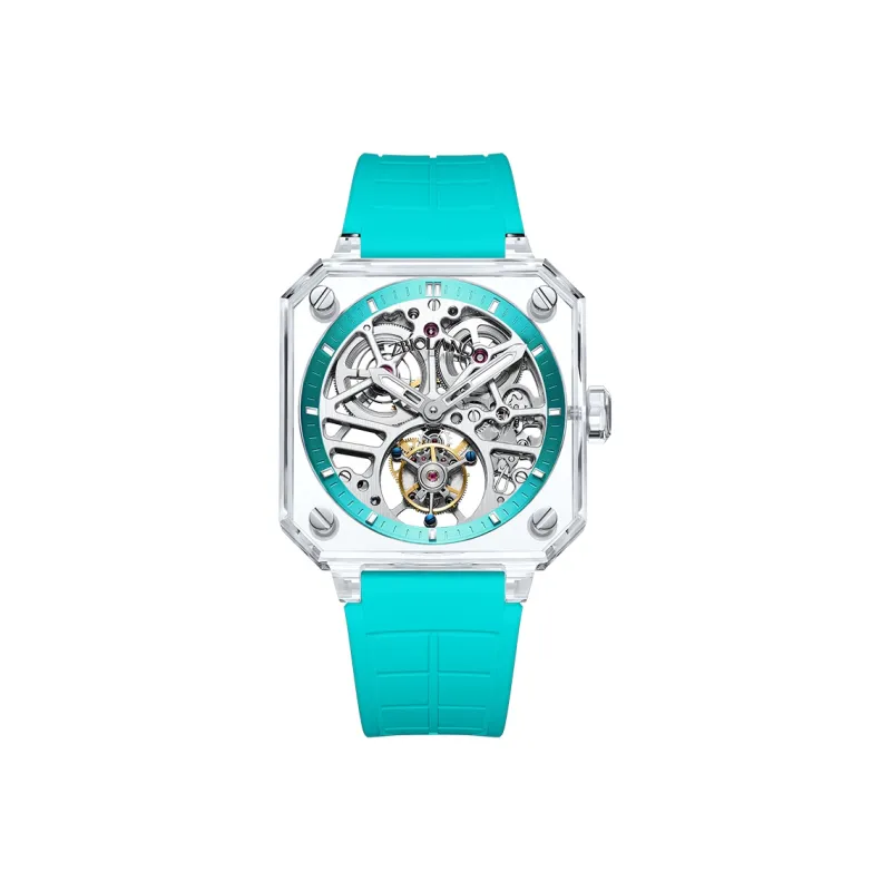 ZBIOLAND Automatic Mechanical Movement Rubber Strap Watch Unisex Cut-Out Dial ZBL8800-10