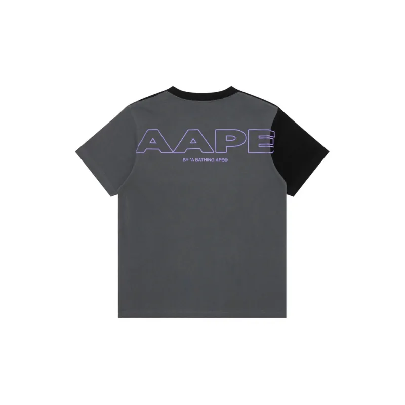 Aape By *A Bathing APE® Colour block Panelled Cotton T shirt-1