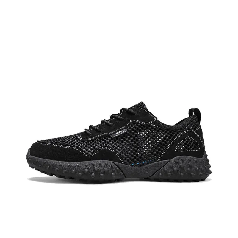 Jeep Wear resistant, Lightweight, Breathable, And Non slip. River Trekking Shoes Men's Black-0