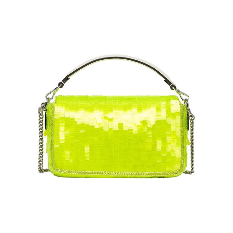 FENDI Baguette Polyester Portable Crossbody Bag Shoulder Bag Mini Women's Neon Yellow-2