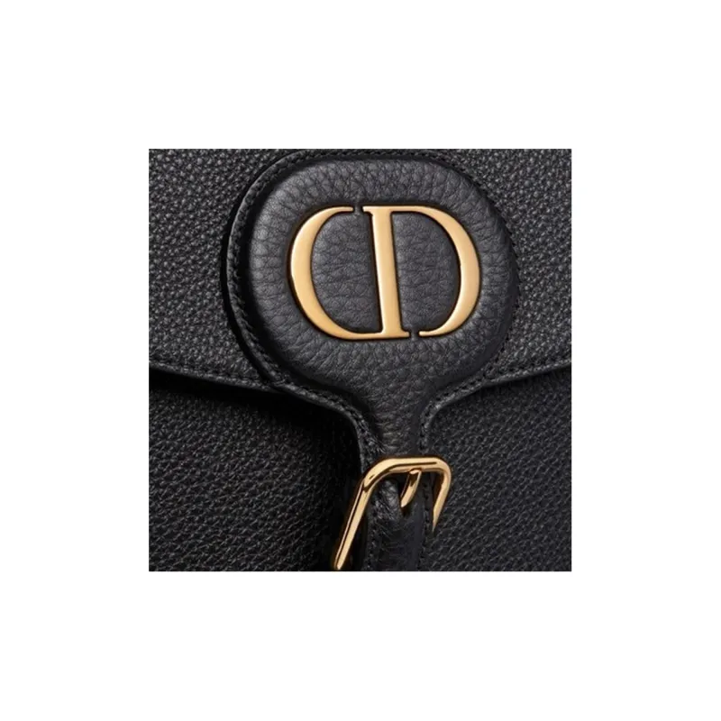 DIOR Bobby Grained Calfskin Shoulder Bag, Crossbody Bag Tubas Women's Black-5