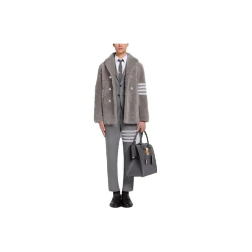 THOM BROWNE Coats Men Gray