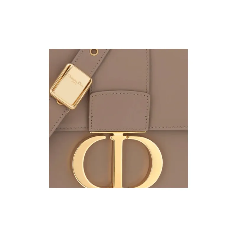 DIOR 30 Montaigne Smooth Cow Leather Shoulder Bag Crossbody Bag Women's Warm Taupe Gray-4