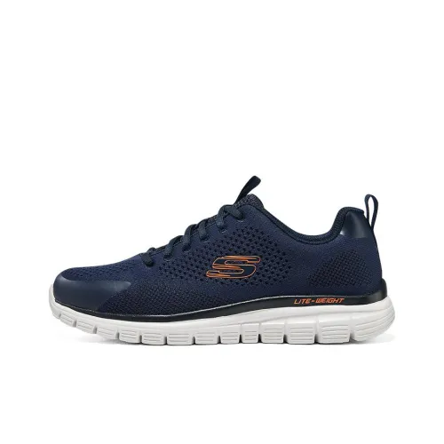 Skechers Burns Anti-Slip Wear-Resistant Low-Top Running Shoes Men's Blue White