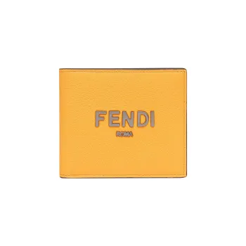 FENDI Calfskin Wallet Men's Orange