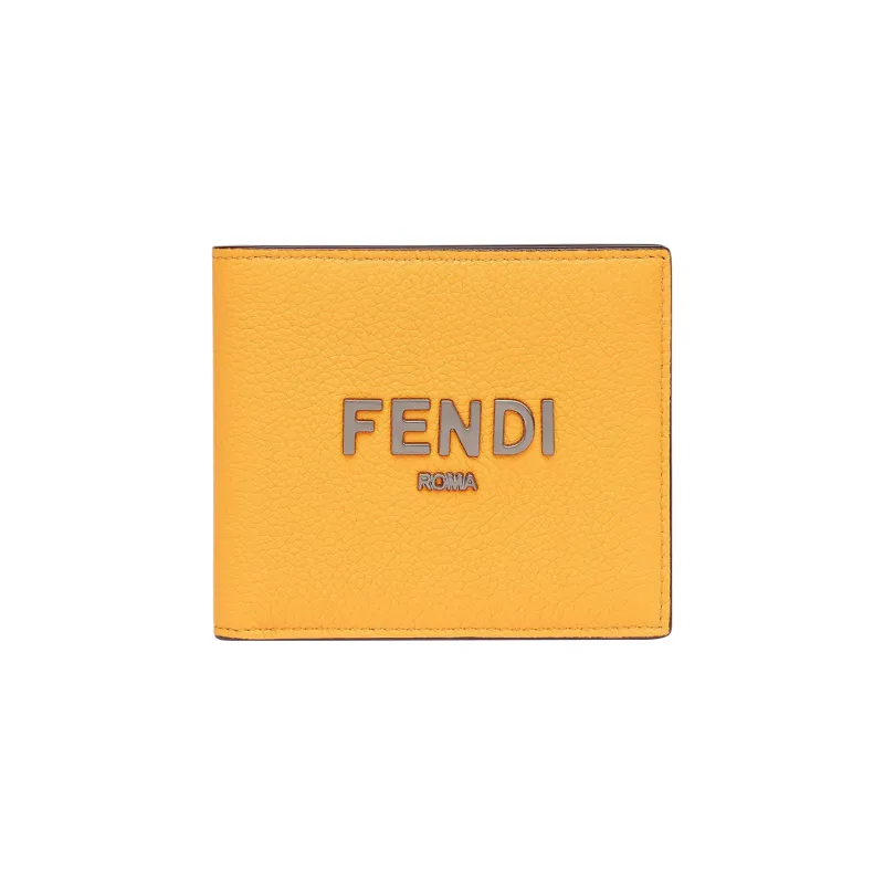 FENDI Calfskin Wallet Men's Orange-0