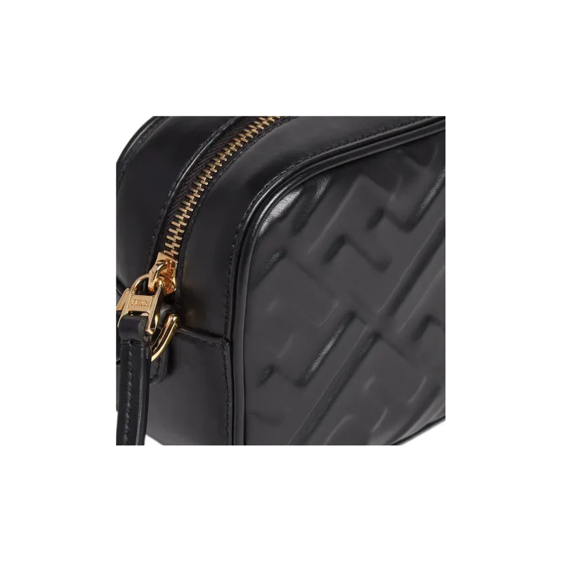 FENDI Calfskin Shoulder Bag Crossbody Bag Mini Women's Black-4