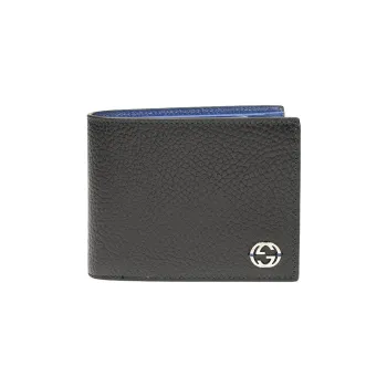 GUCCI Interlocked Gg Bifold Wallet Black/Blue
