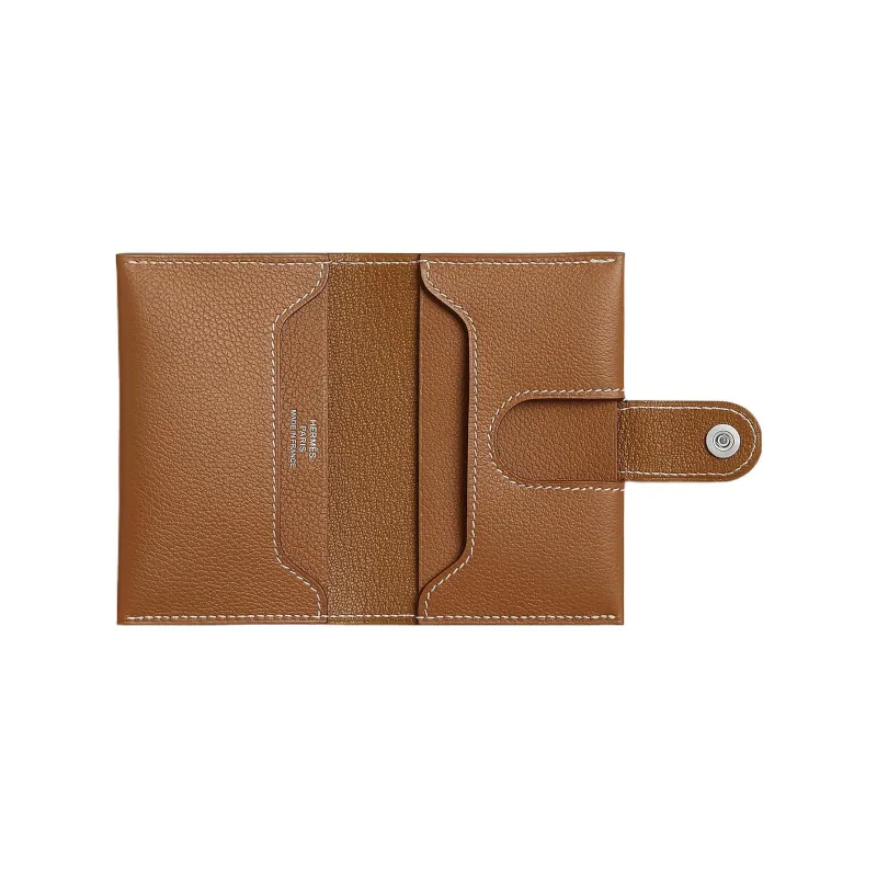 HERMES R.M.S Evercolor Calfskin Card Holder Men's Brown-1