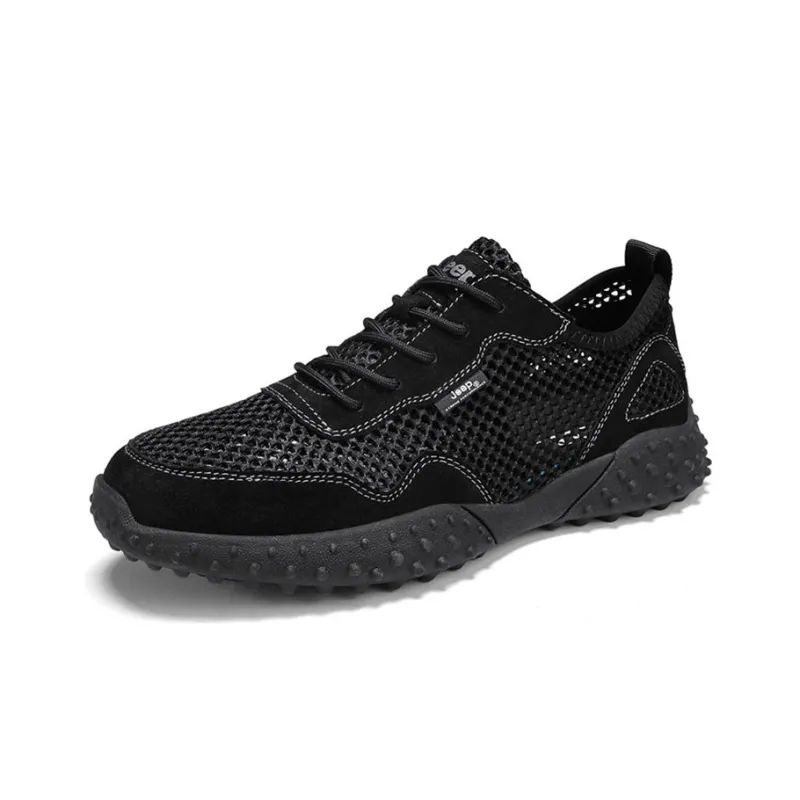 Jeep Wear resistant, Lightweight, Breathable, And Non slip. River Trekking Shoes Men's Black-2