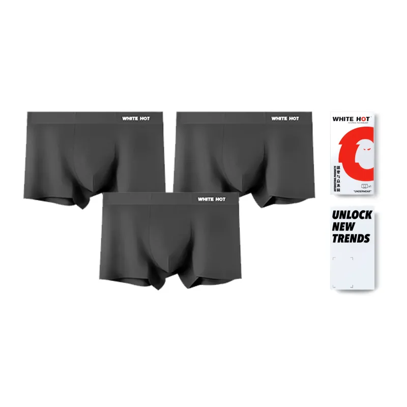 WHITE HOT Underpants Men's Gift Box Set Solid Color-22