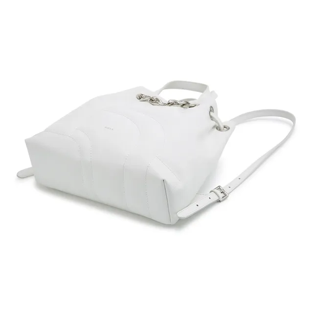 ROSA.K Cow Leather Backpack Medium Size Women's Black/White-10