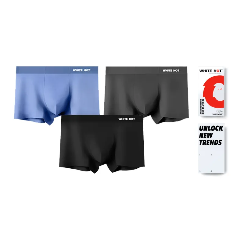 WHITE HOT Underpants Men's Gift Box Set Solid Color-25