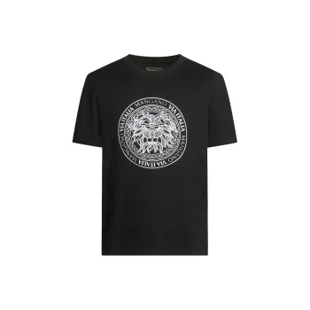 MANGANO St. Mark's Flying Lion Series Short Sleeved T Shirts Men's Black