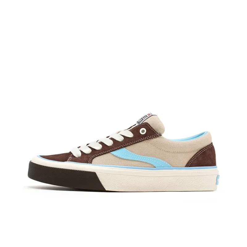 OddCIRKUS x Vision Street Wear Astley Pro Low Top Skateboard Shoes Unisex Chocolate Light Blue Multicolor-0